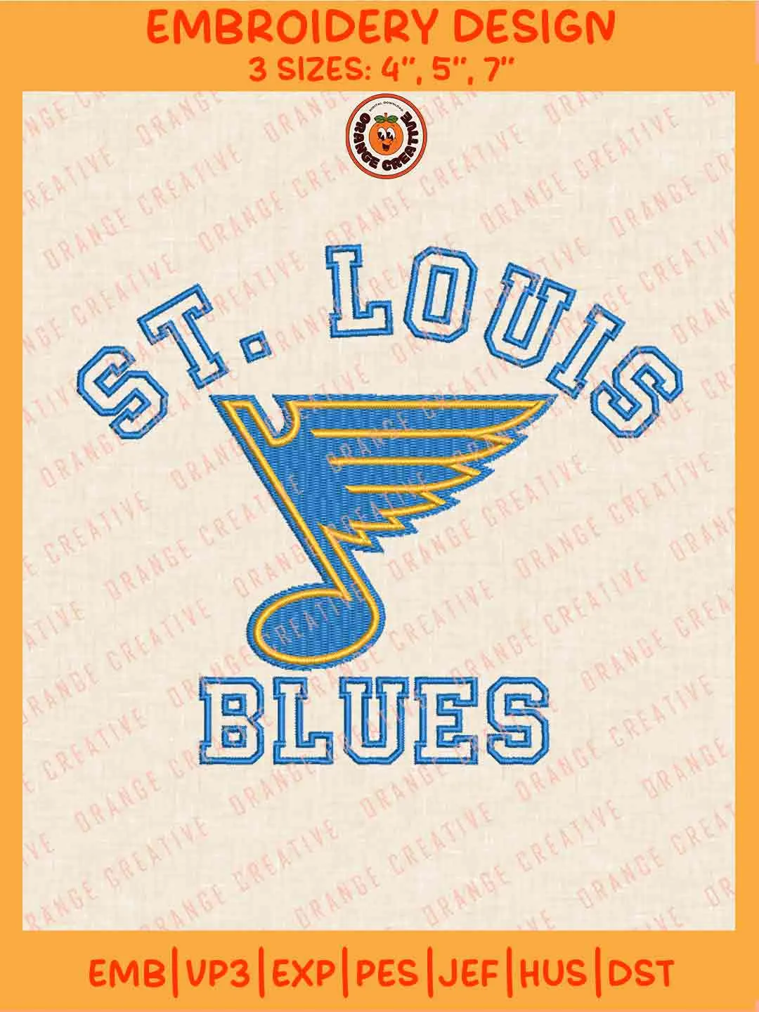 NHL St Louis Blues Team Logo Embroidery Files, St Louis Blues Hockey Team Embroidery Designs, NHL St Louis Blues Machine Embroidery Files, NHL Hockey Team Machine Embroidery, Digital Download