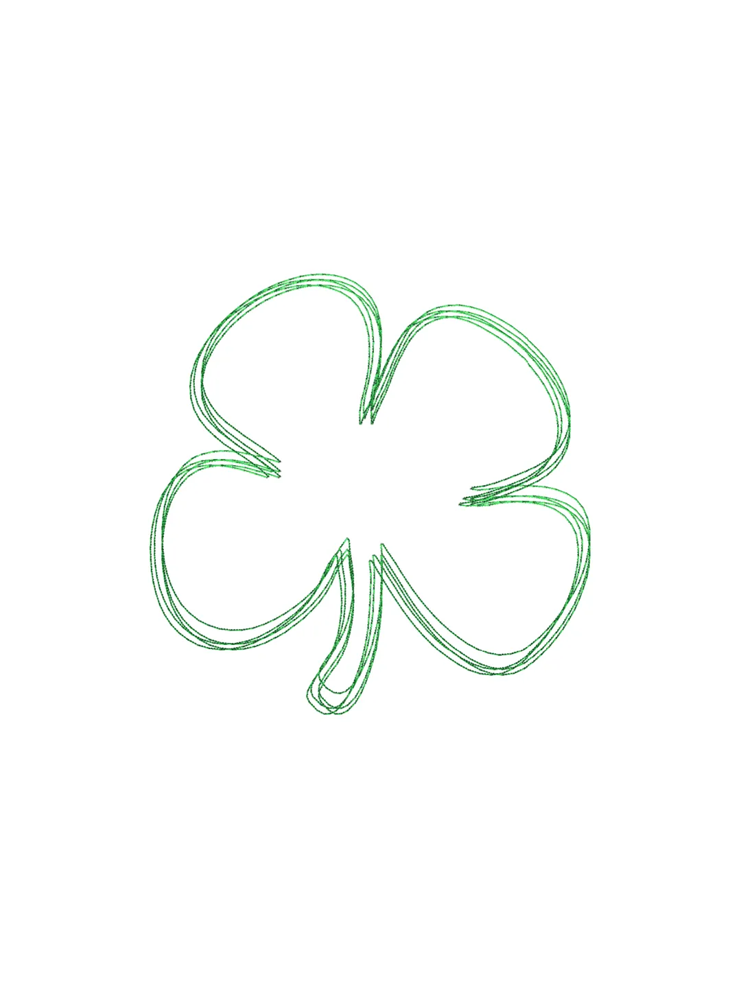 Clover scribble stitch embroidery design,Clover embroidery design,Fun embroidery design,INSTANT DOWNLOAD-1389