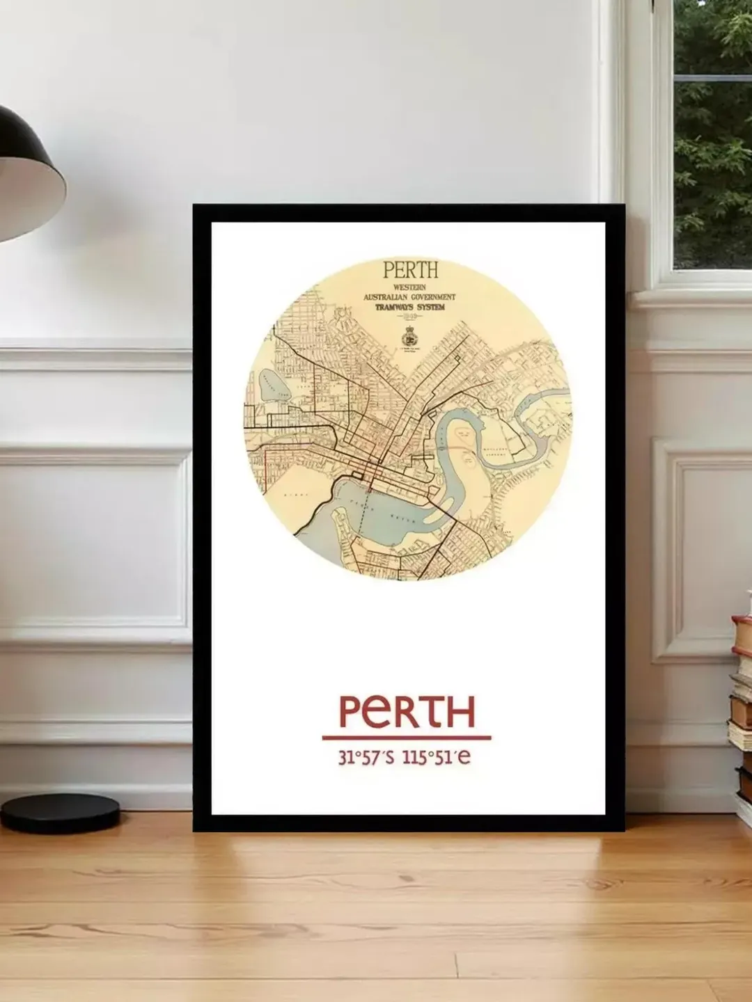 Perth City Poster Print: Vintage Style Travel Art
