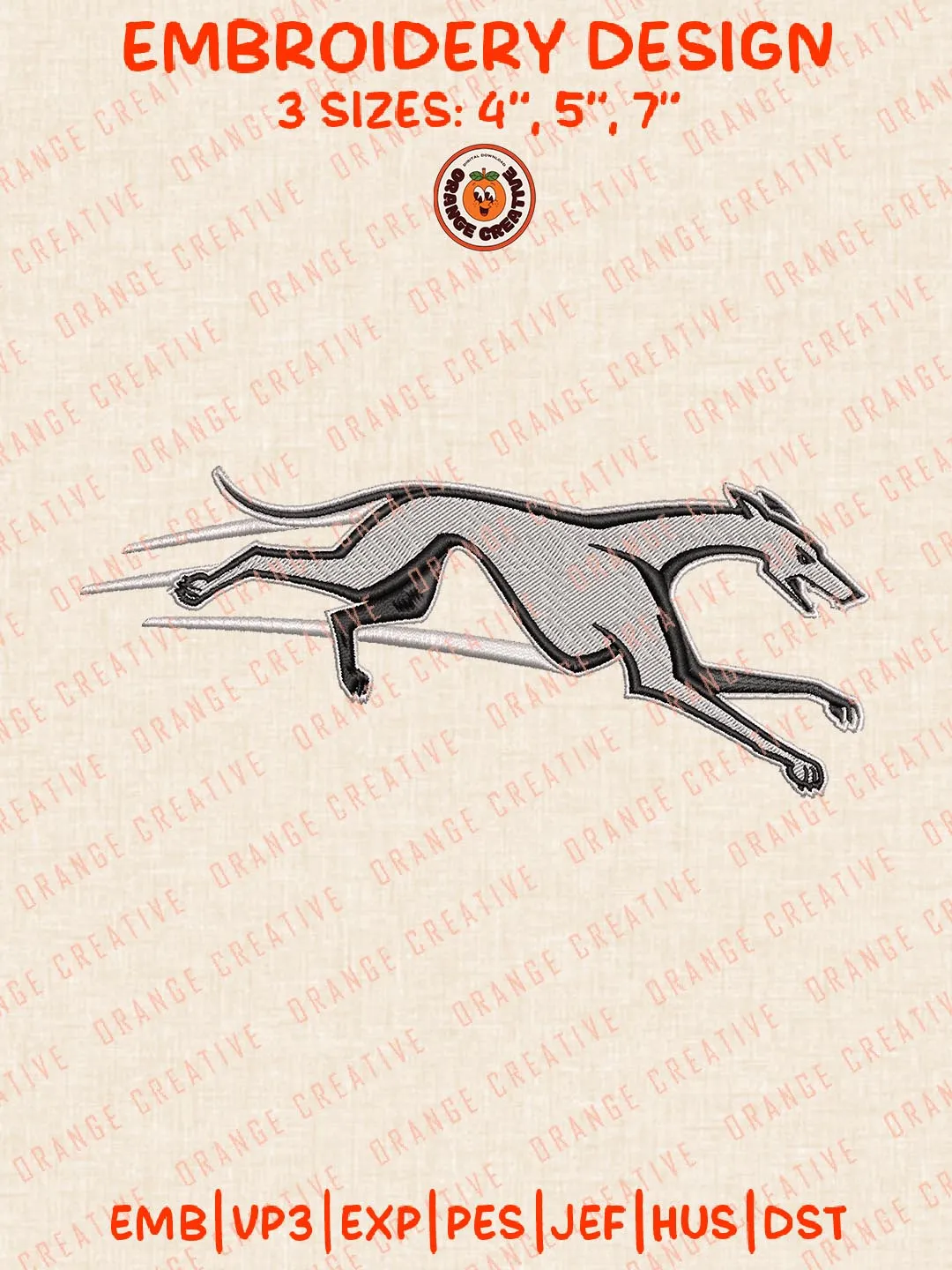 Loyola Maryland Greyhounds Mascot Embroidery Design, NCAA Loyola Maryland Greyhounds Team Logo Embroidery Design, Machine Embroidery Design File, 4 Sizes, Custom Size, Digital Download