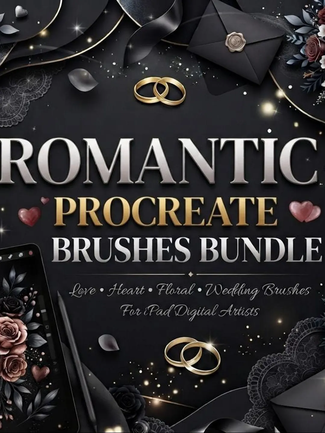 Romantic Procreate Brushes Bundle | Love, Heart, Floral & Wedding Brushes for iPad Digital Artists