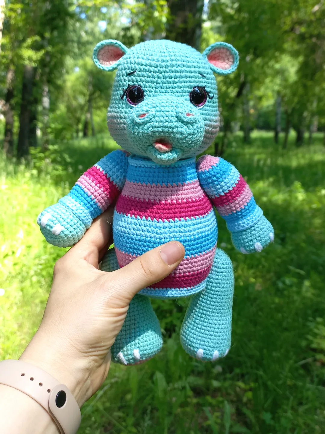 Hippo crochet pattern in English Amigurumi toy hippopotamus crochet tutorial