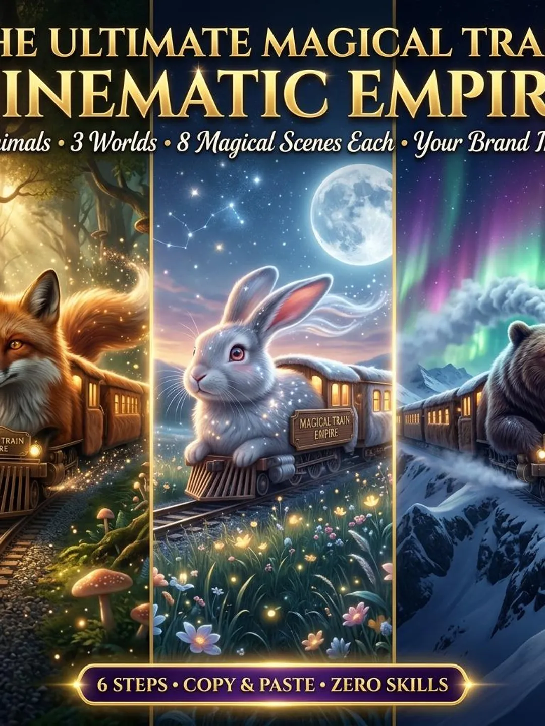 Create Animal Train Cinematic Animal Train AI Video Prompts | Fantasy Scenes Generator ...
