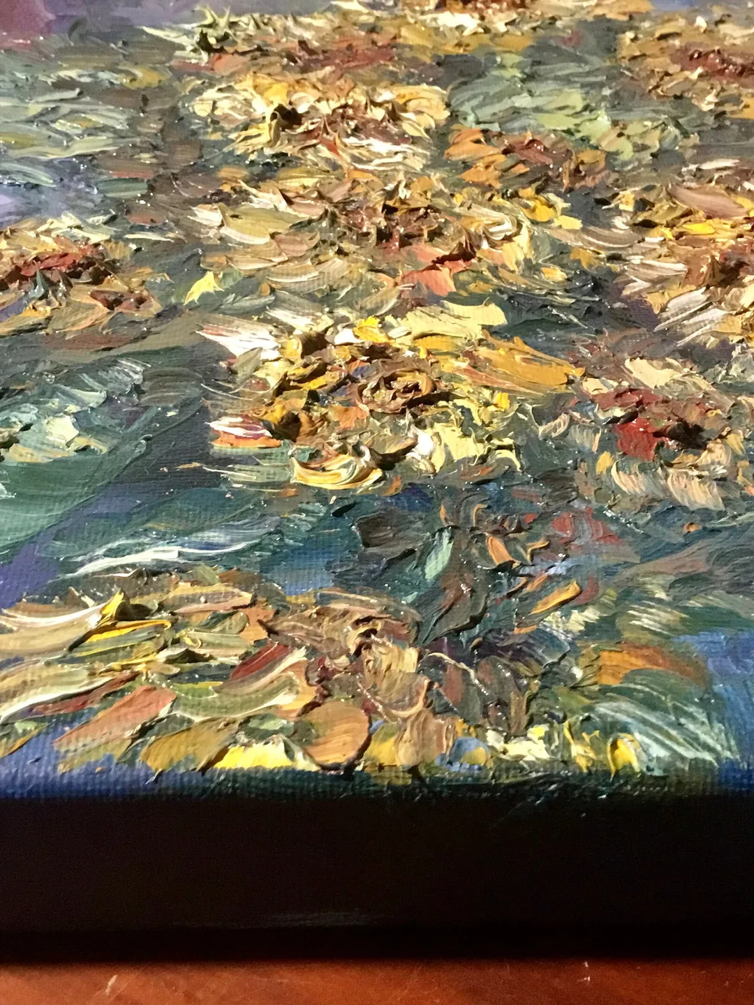 Sunflowers in a vase original impasto textured oil painting on 3 d ...