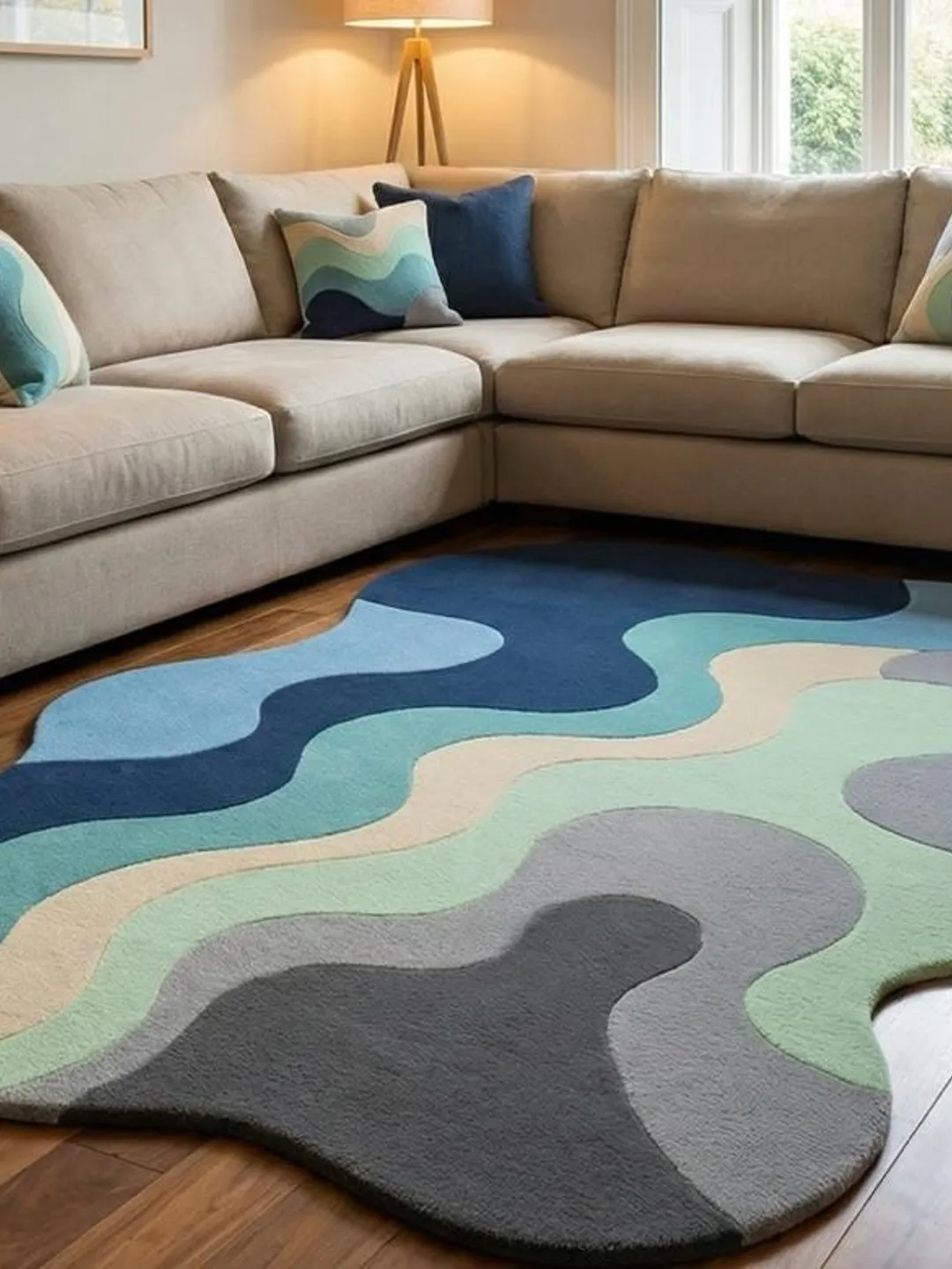 Hand-Tufted Checkered Wool Rug – For Living room Home decor