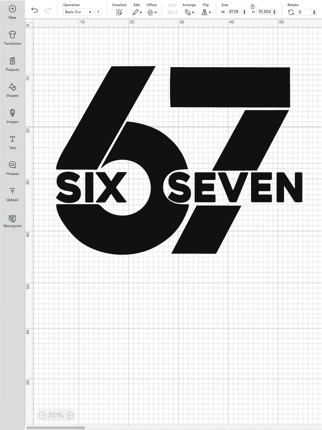 Number 67 Meme, Brainrot Trend Logo, Viral TikTok Typography, Funny Gen ...