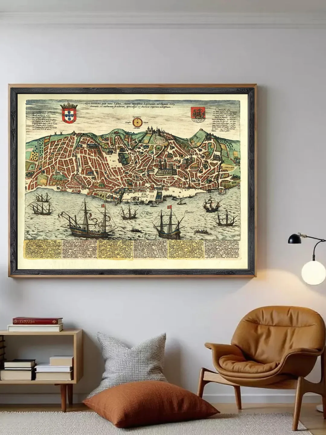 Lisbon 1598 Vintage Map Print | Old Portugal City Plan