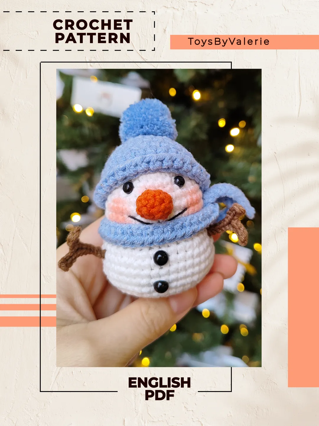 Christmas Baby Snowman Amigurumi Crochet Pattern PDF (ENG)