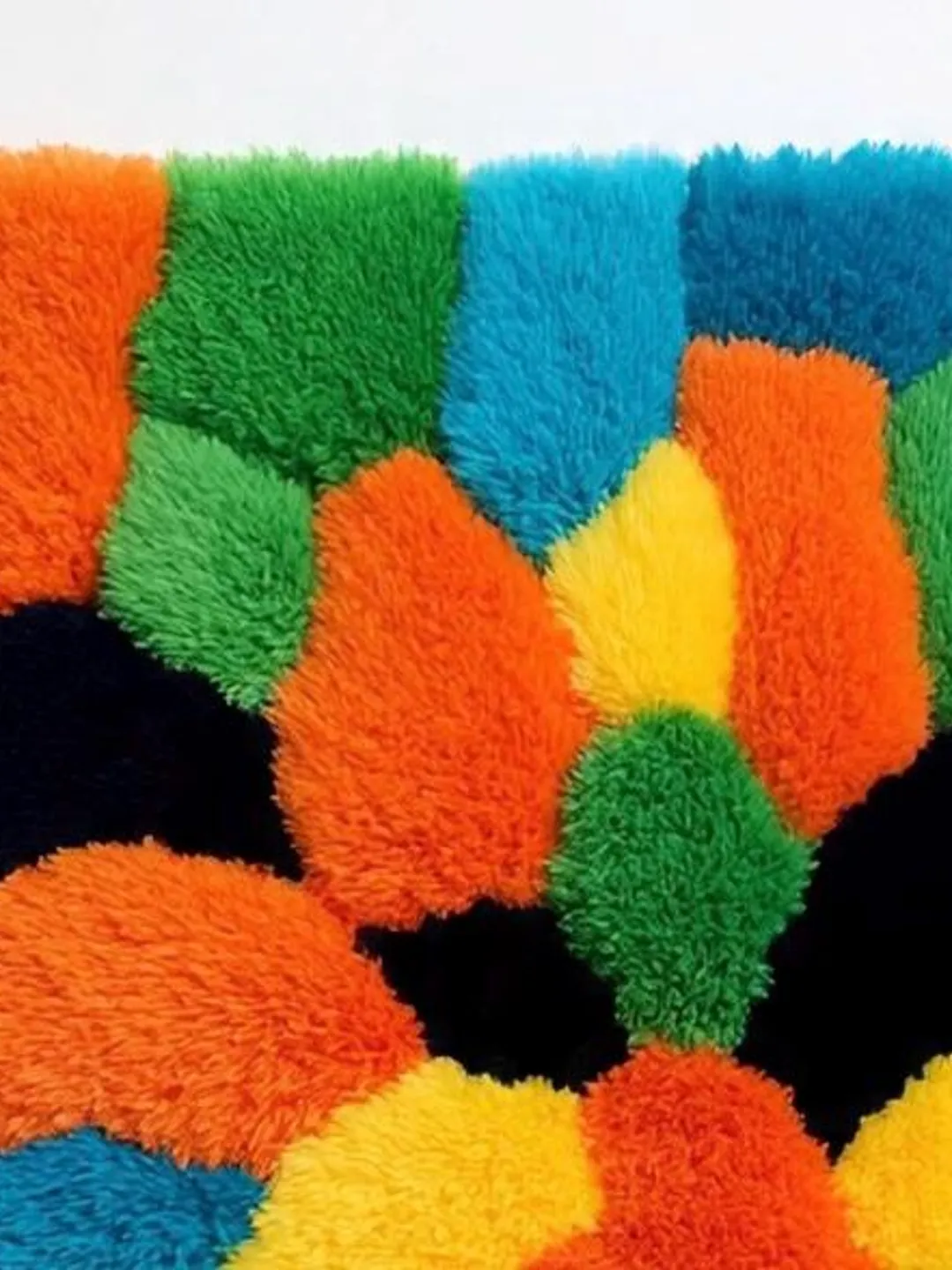 Handmade Tufted Colorful Abstract Fiber Art Tapestry Wool Area Rug