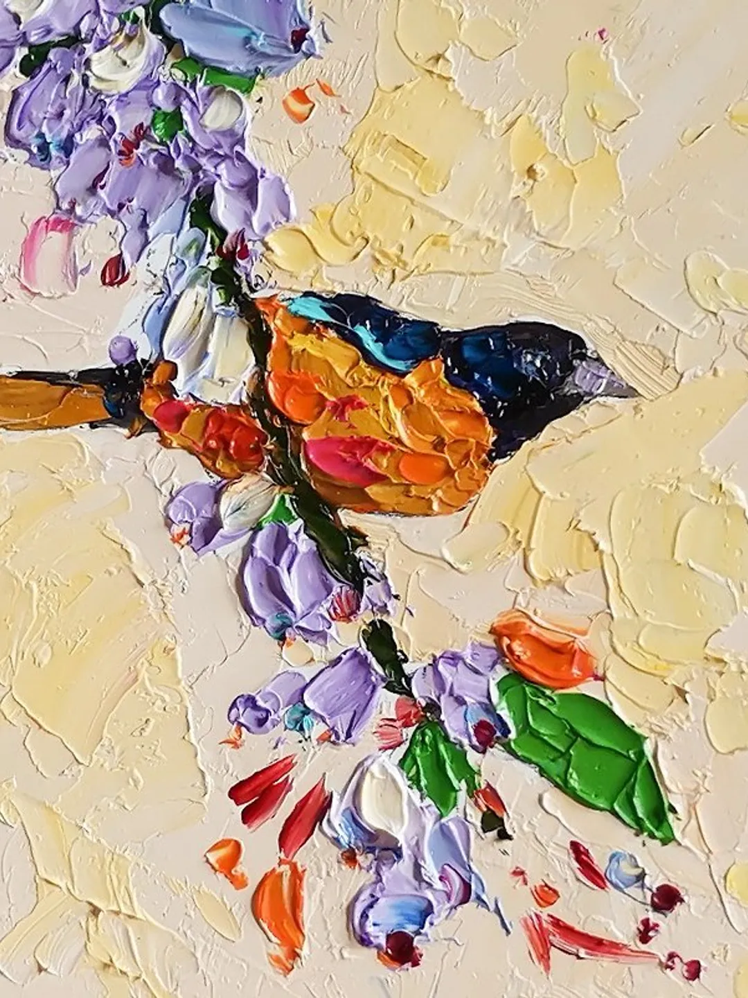 Baltimore Oriole Painting 油畫原作 Oil Bird 手工油 Original Art 掛畫 Animal by Verafe