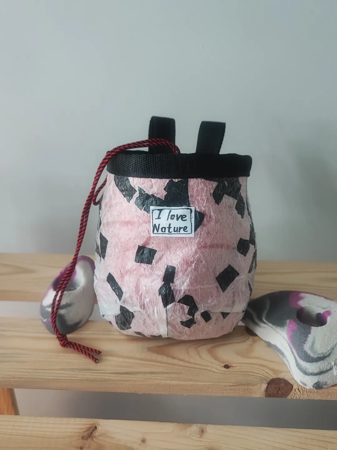 Recycled handmade Chalk bag  for rock climbing