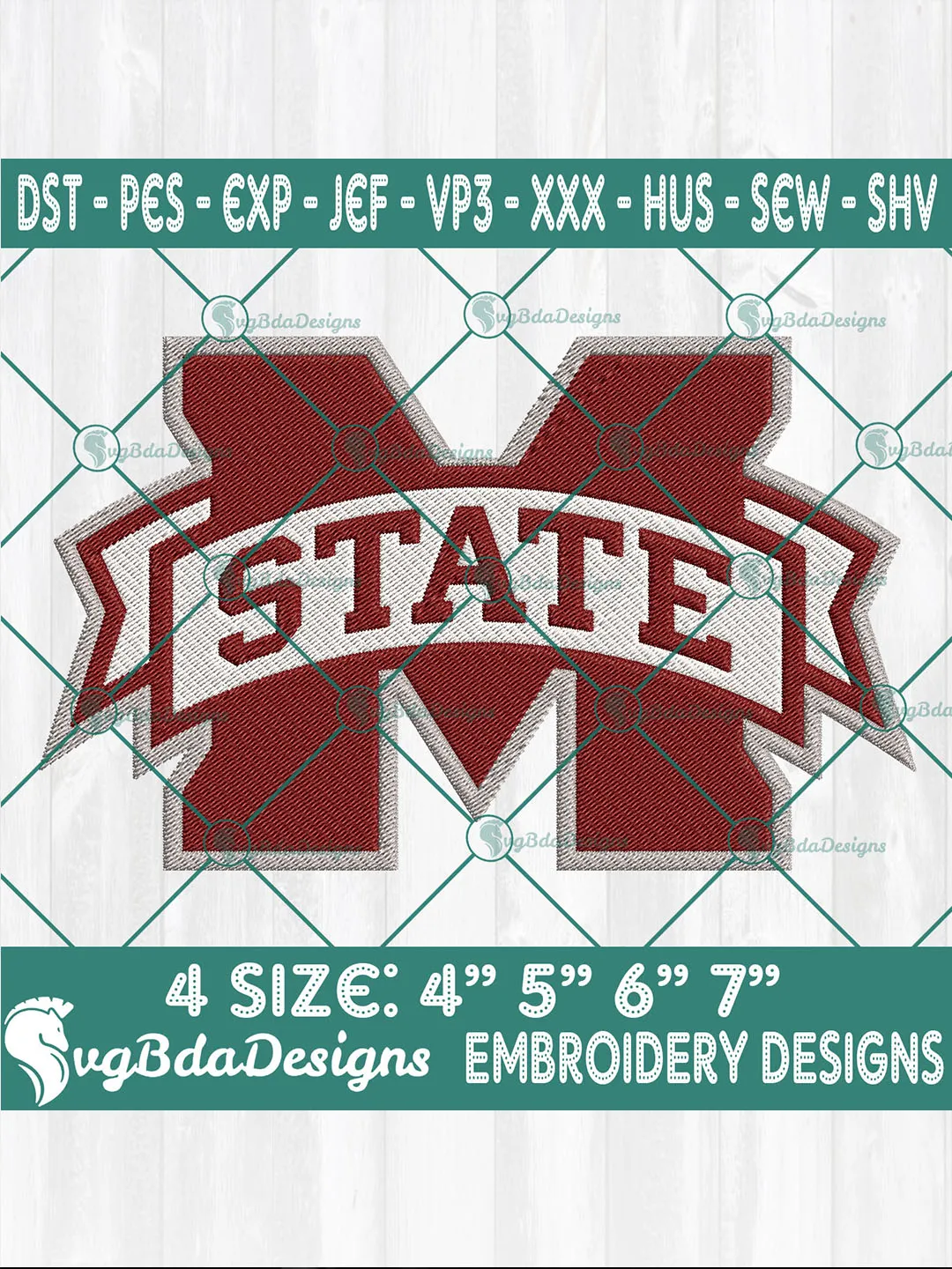 Mississippi State Bulldogs Embroidery Designs | NCAA Football Logo Files