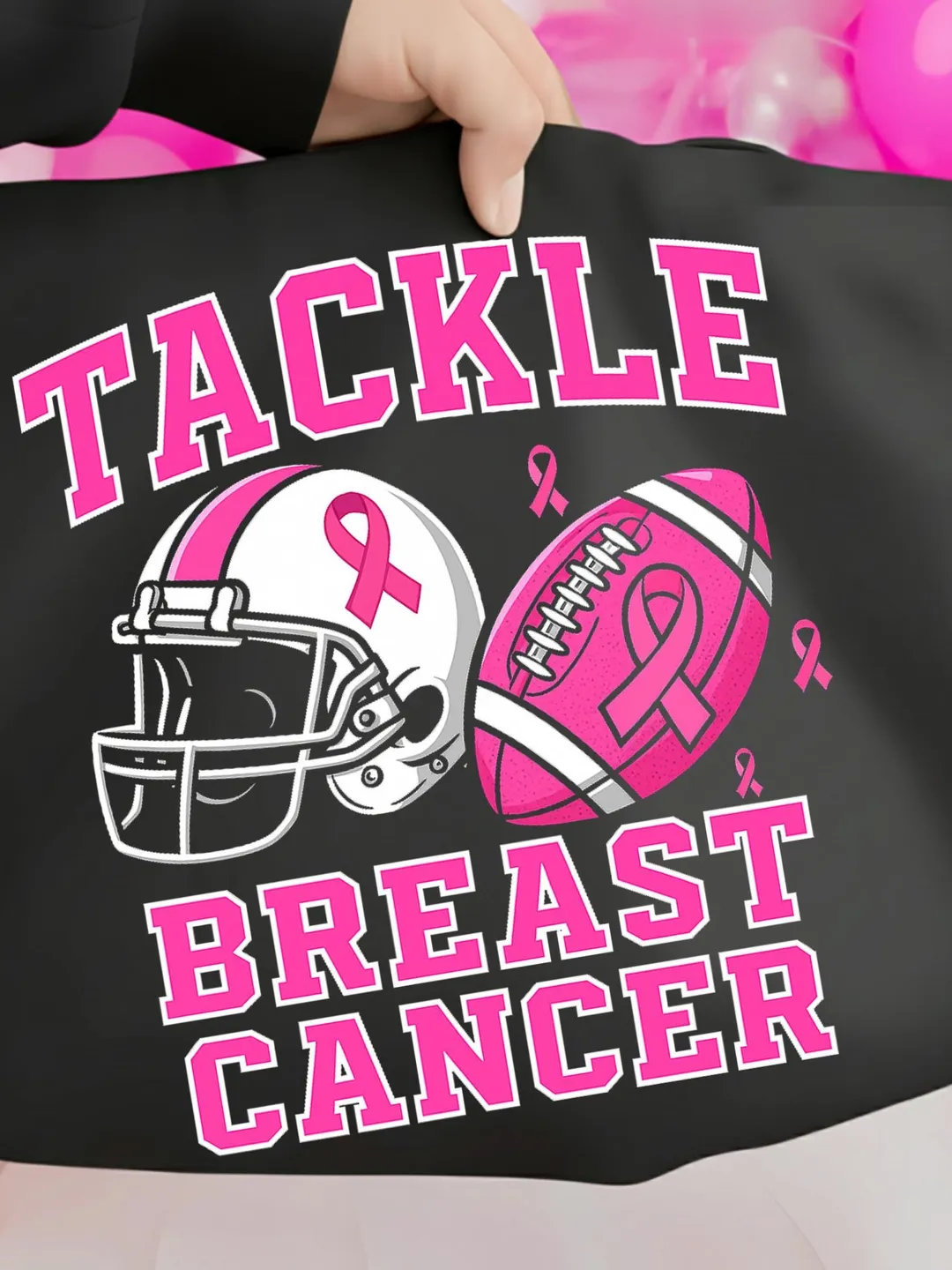 cancer month football helmets Breast Awareness Helmet Decals Tackle Breast Cancer PNG, Football
