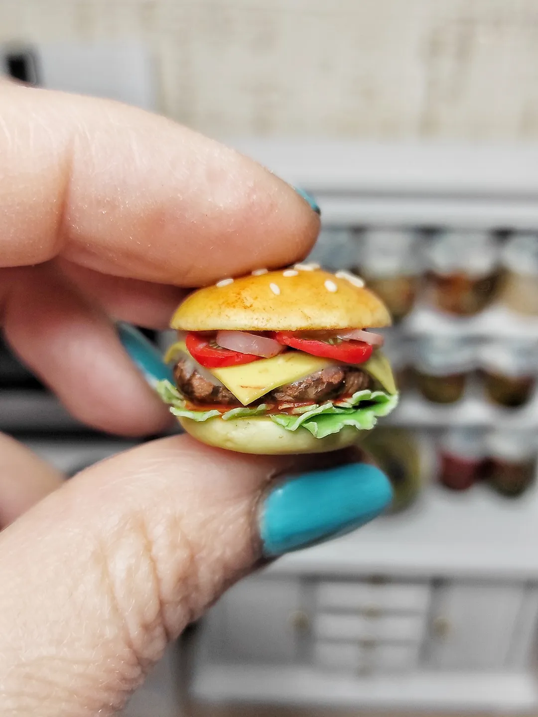 Fast food for dolls - Burger - Realistic burger - burger for
