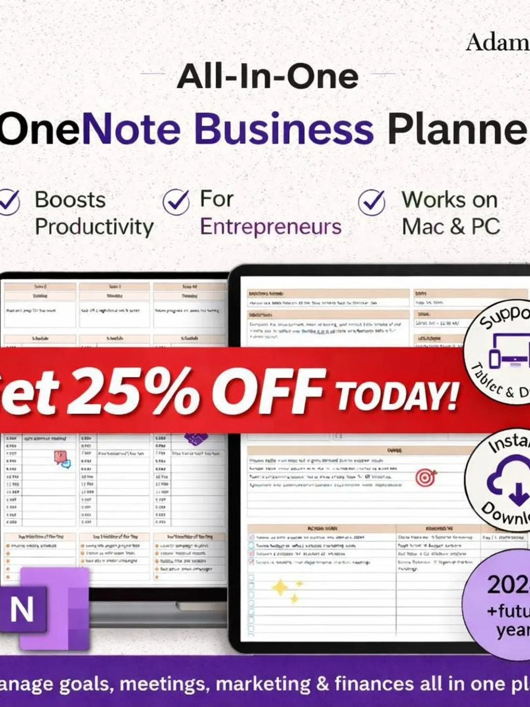 OneNote Business Planner Template | Digital Business Planner for ...