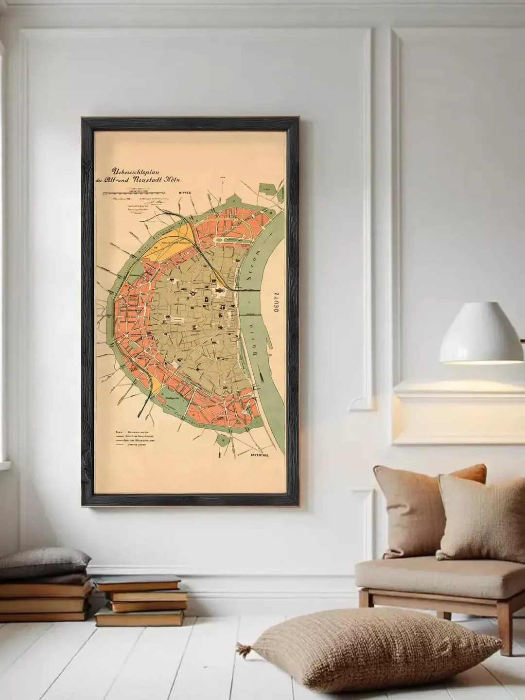 Cologne Germany Map Print | 1888 Vintage Koln City Plan