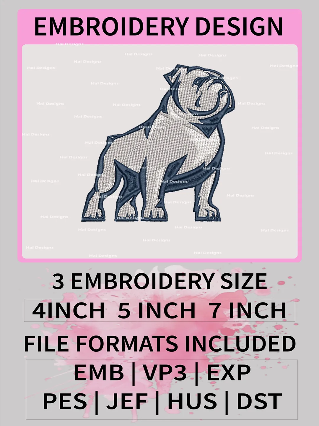 NCAA Samford Bulldogs Embroidery File, 3 Sizes, 6 Formats, NCAA Machine Embroidery Design, NCAA Logo, NCAA Teams