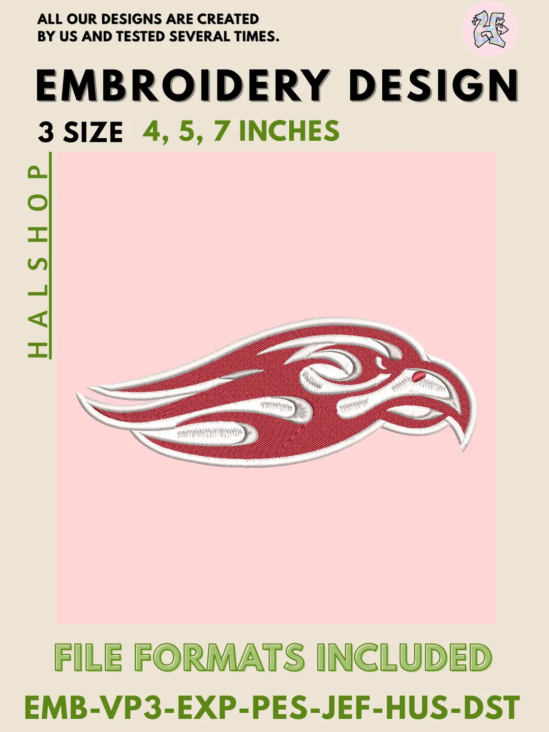 Liberty Flames NCAA Mascot Logo Embroidery Files – College Sports Team Design, 3 Sizes, Instant Digital Download for Machine Embroidery