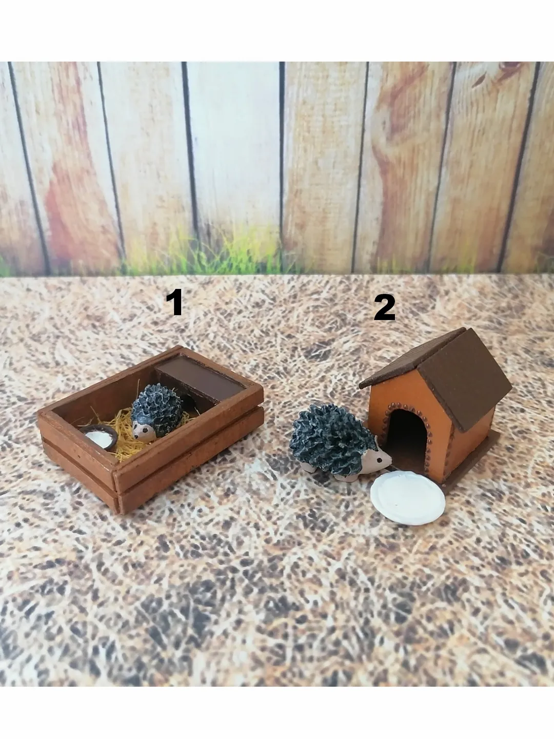 Hedgehogs for the doll house. Dollhouse miniature.1:12 scale.
