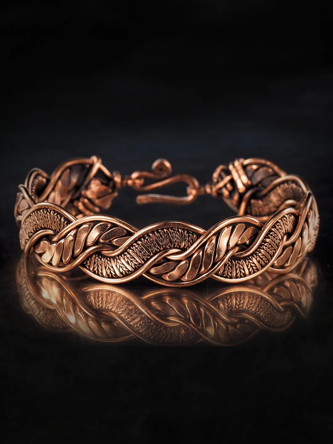 Woven copper wire bracelet Antique style handcrafted copper jewelry Unique gift