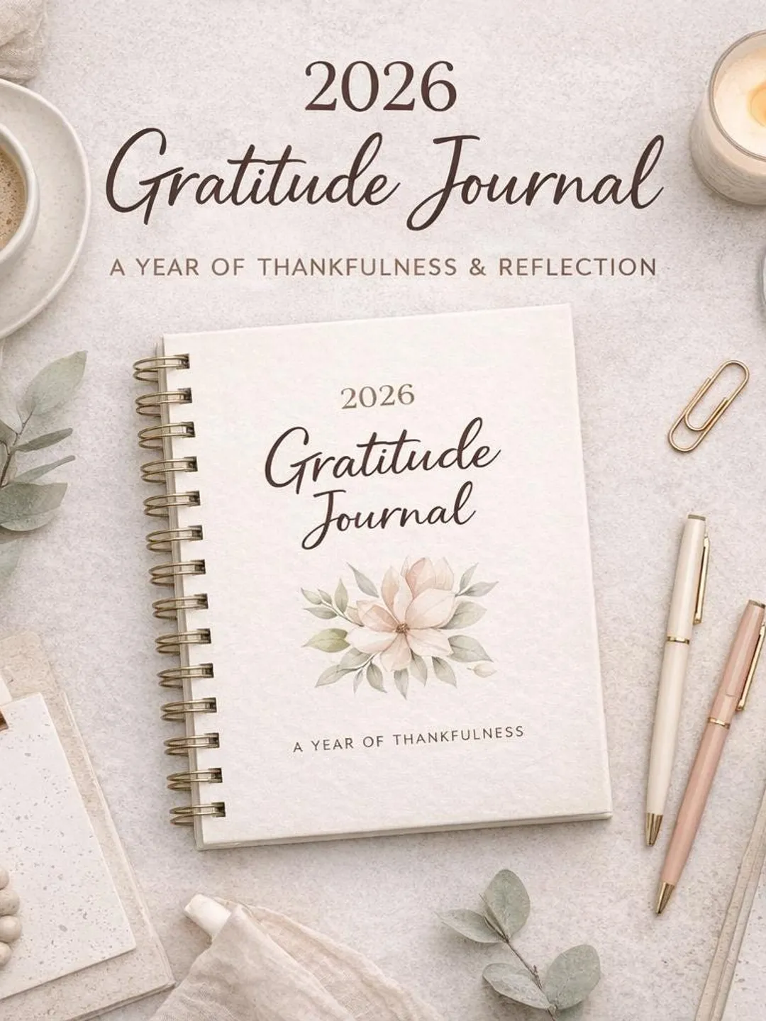 2026 Gratitude Journal | Daily Thankfulness Planner | Mindfulness ...
