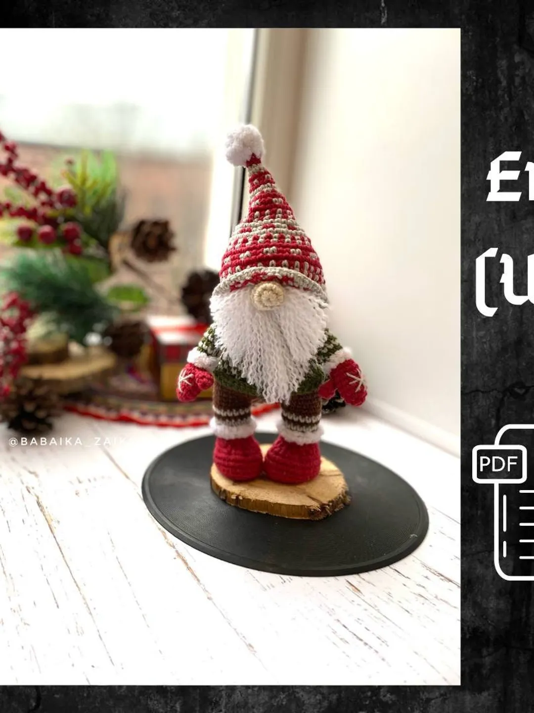 PDF Crochet Pattern Christmas Gnome doll, Amigurumi Scandinavian Gnome Tutorial, Santa Gnome Doll, Christmas ornaments, DIY Christmas Decor