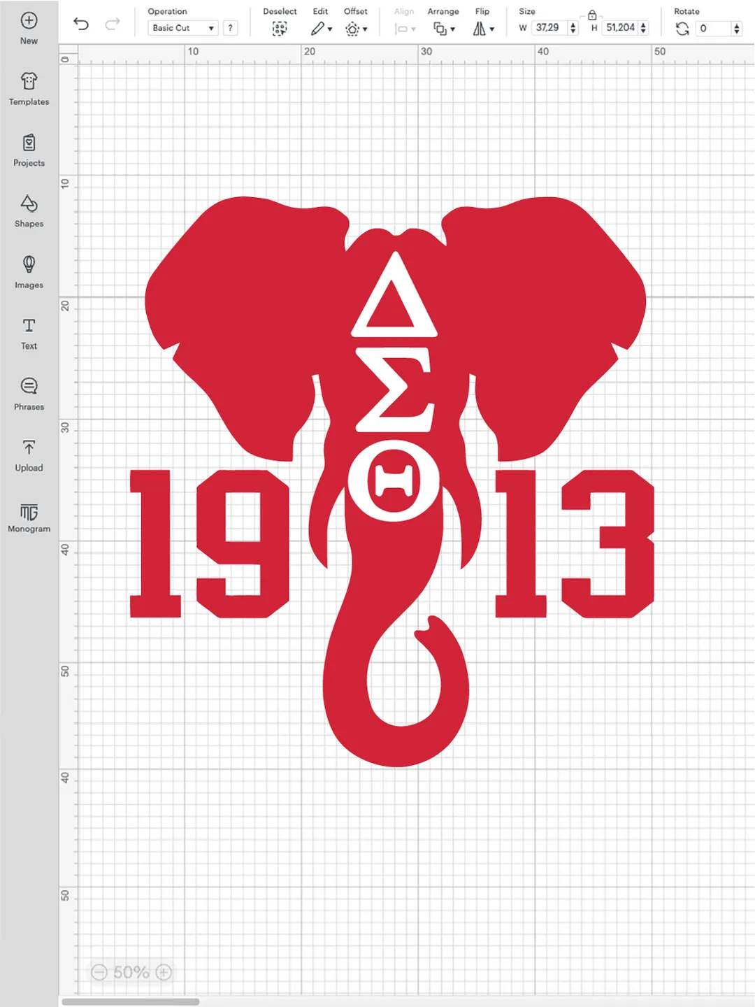 Delta Sigma Theta 1913 SVG with Elephant Silhouette for Proud Sorors