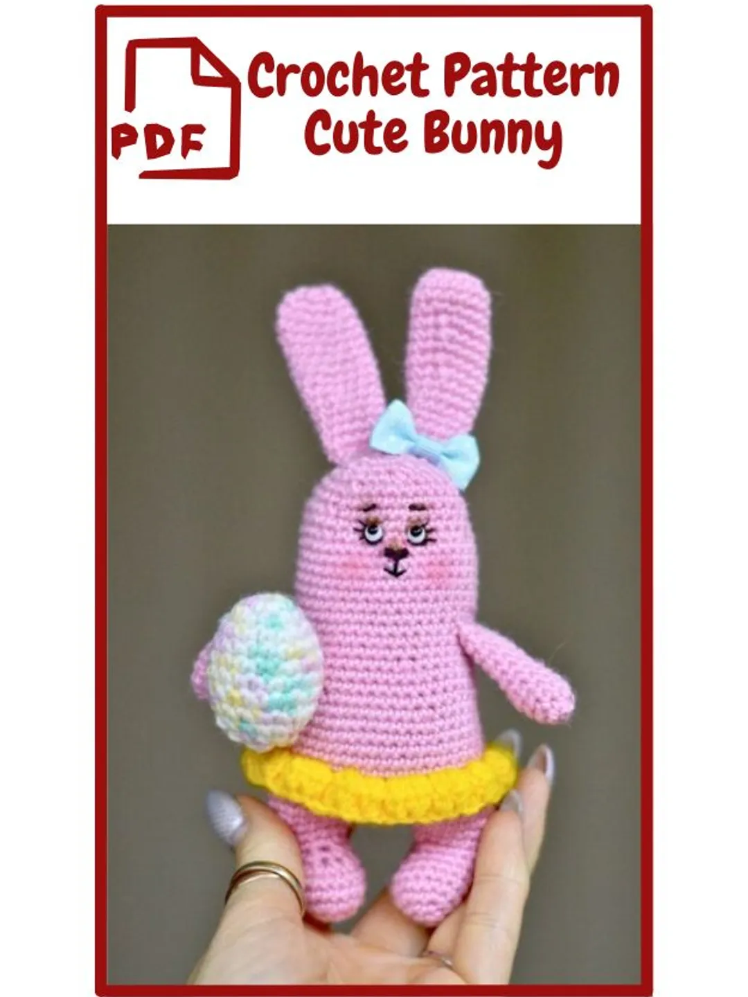 Crochet Pattern Easter Bunny -  Amigurumi PDF Crochet toy pattern