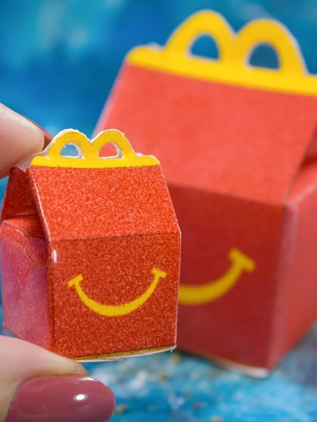 TEMPLATE Miniature red box for fast food 1/12 and 1/6 scales