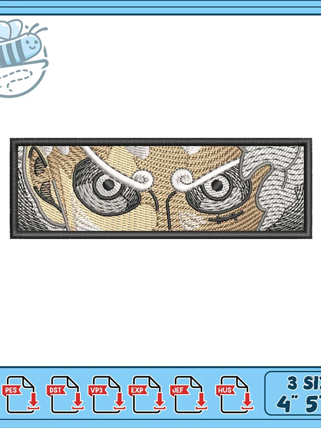 Luffy Gear 5 Eyes Embroidery Design, Anime Peek Patch Machine Embroidery File, One Piece Instant Download PES DST