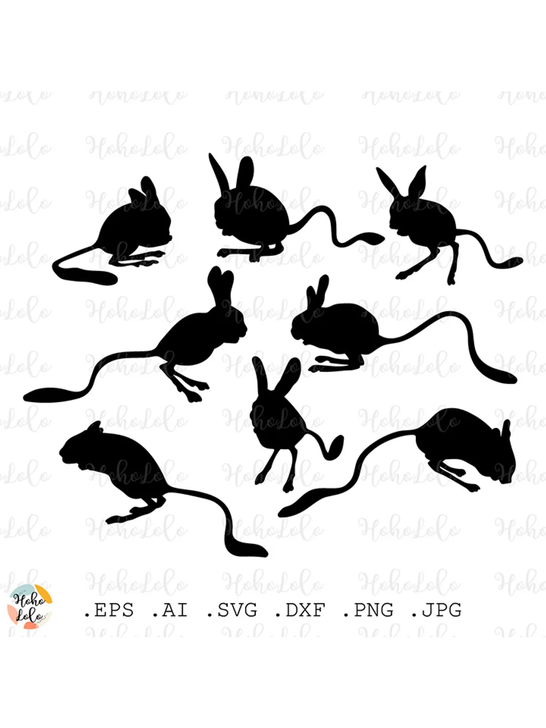 Jerboa Svg, Jerboa Cricut, Jerboa Silhouette, Jerboa Stencil Template Dxf, Jerboa Clipart Png