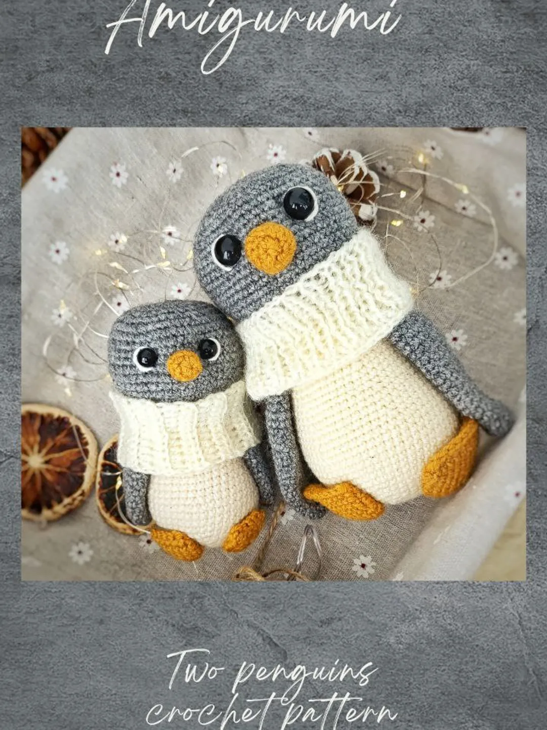 Amigurumi penguins crochet pattern. Set amigurumi penguins pattern. MIniature and big crochet penguin pattern. Chrisrmas mini toy pattern PDF.