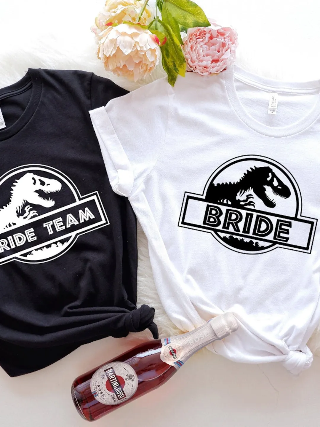 Bachelorette Party Shirts, Jurassic Bride and Bridesmaid