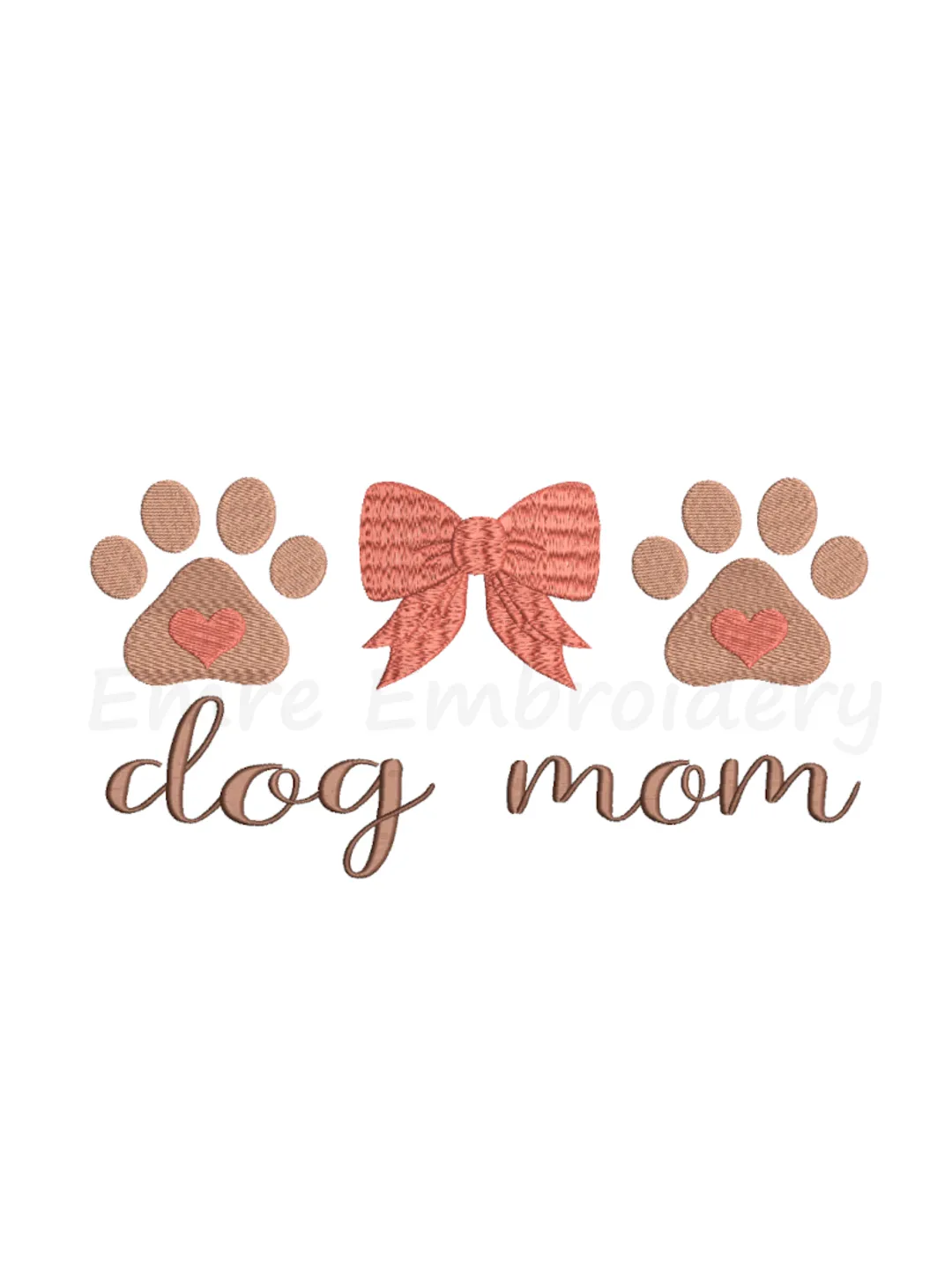 Dog Mom Bow Embroidery Design, Machine Embroidery Design, 6 Sizes, Instant Download