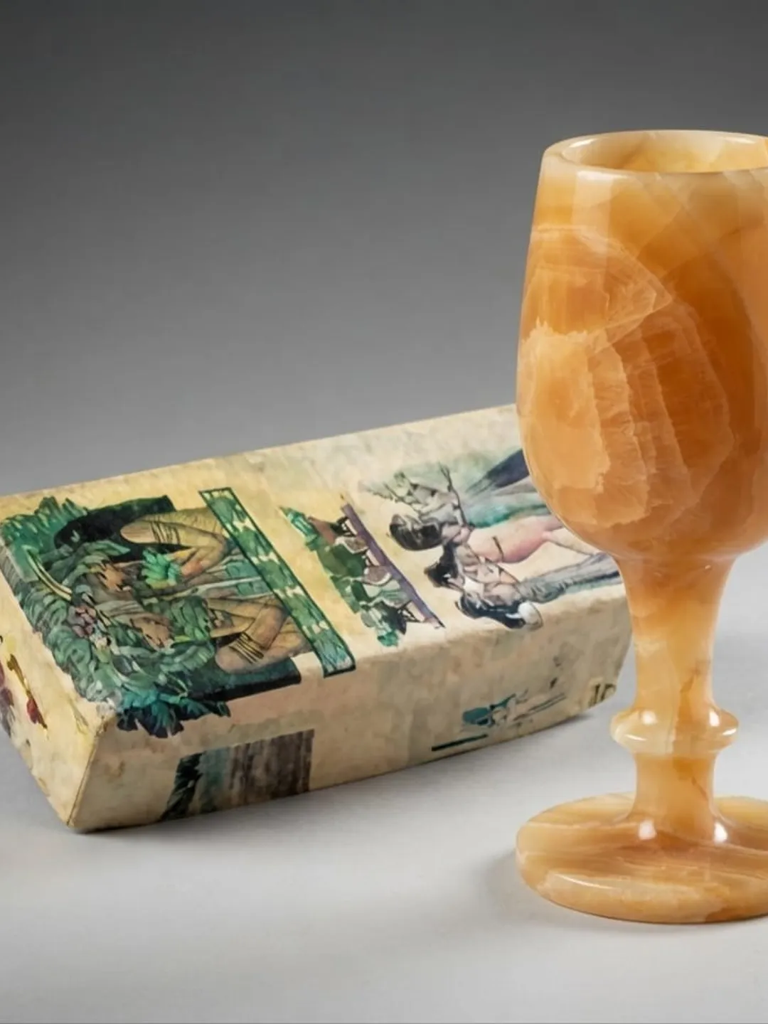 Handmade Egyptian Alabaster Goblet Vessel — Nile Alabaster