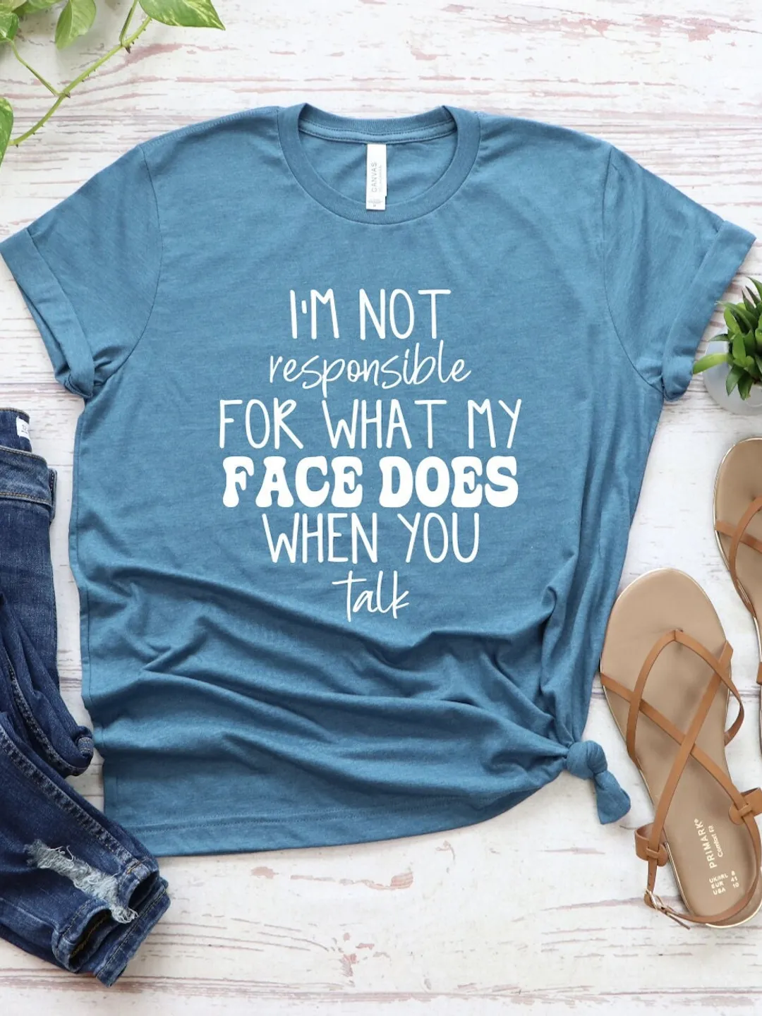 I'm Not Responsible For What My Face Does When You Talk T-Shirt, Responsible Quote Shirt, Sarcastic Tee,Funny Sarcasm Shirt, Smartass Shirt,