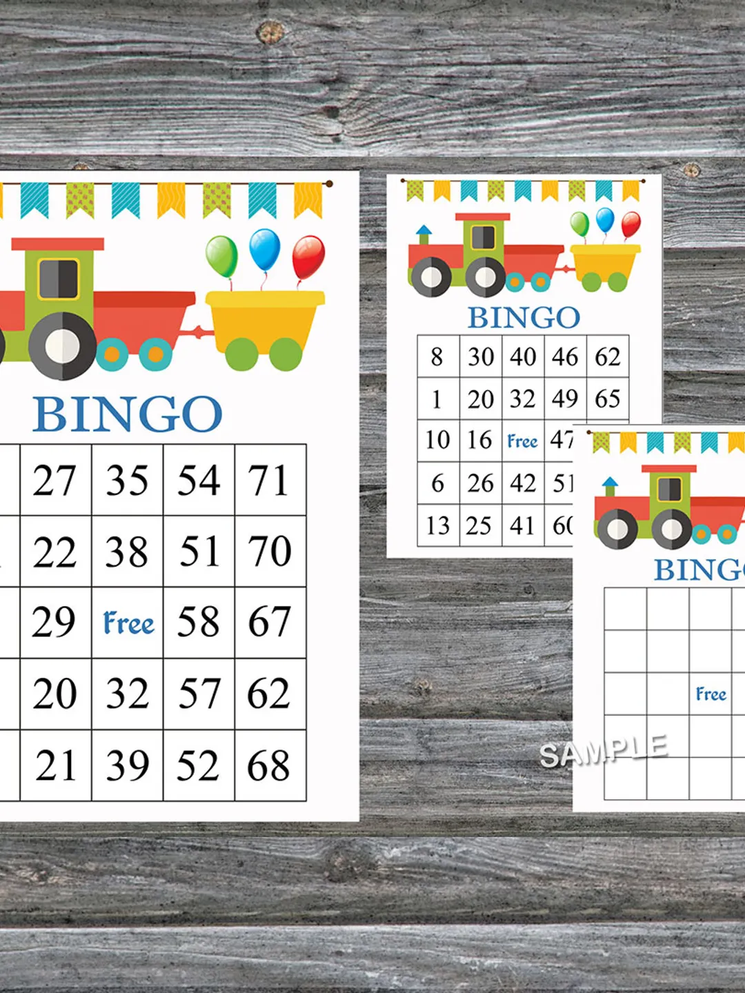 Toy train bingo cards,Toy train bingo game,Toy train printable bingo cards,60 Bingo Cards,INSTANT DOWNLOAD--198