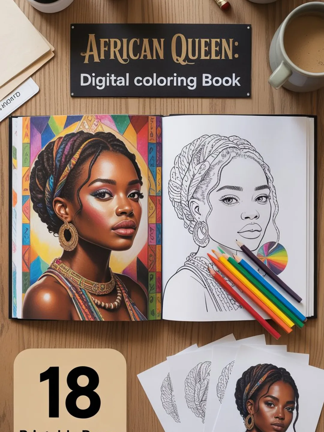 African American Women Coloring Book | Black Girl Magic Coloring Pages ...