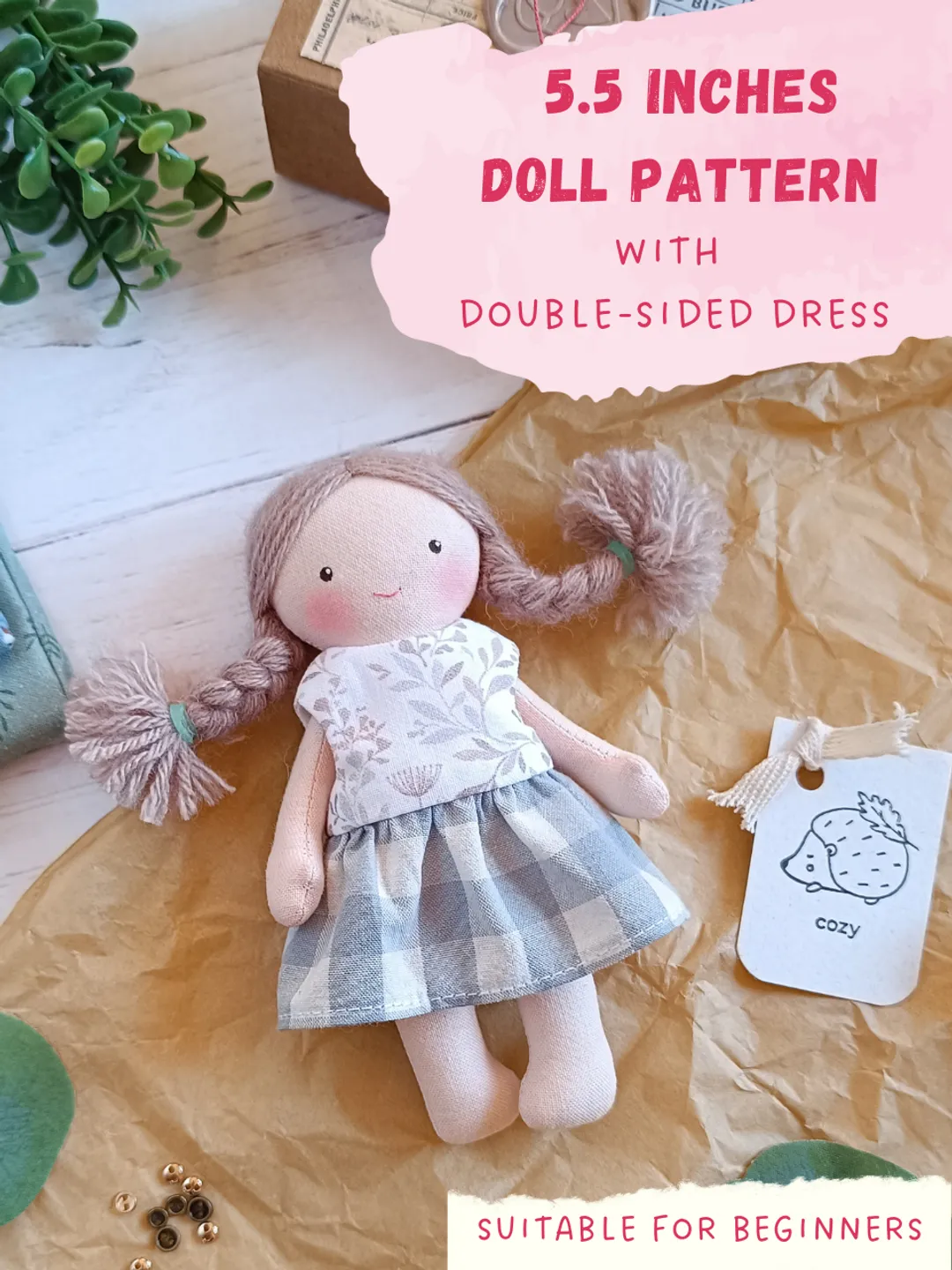Sewing Pattern and Tutorial for a Doll and Double-sided Dress
