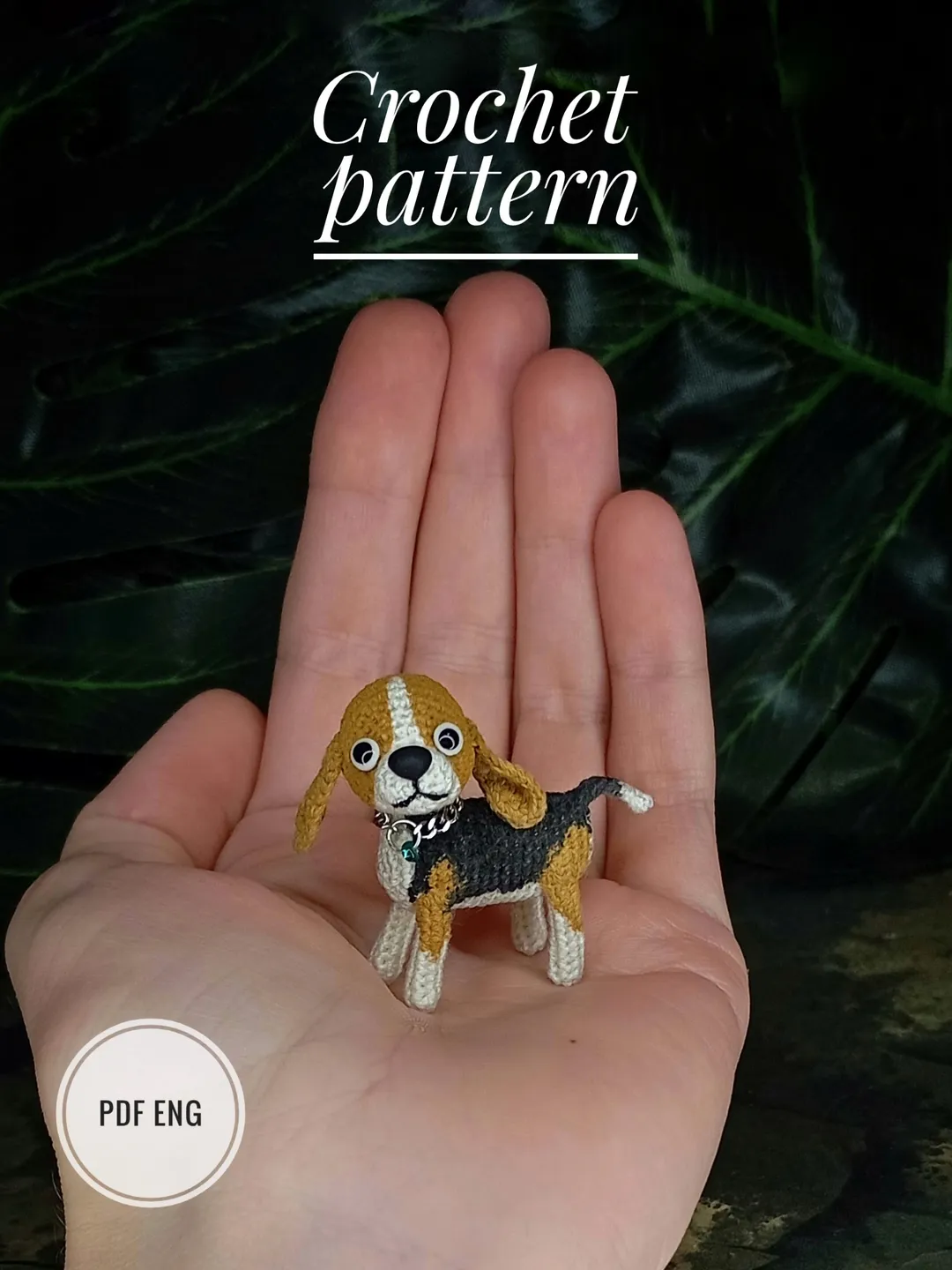 Crochet pattern. Crochet pattern miniature dog beale. Miniatute toy. Amigurumi.