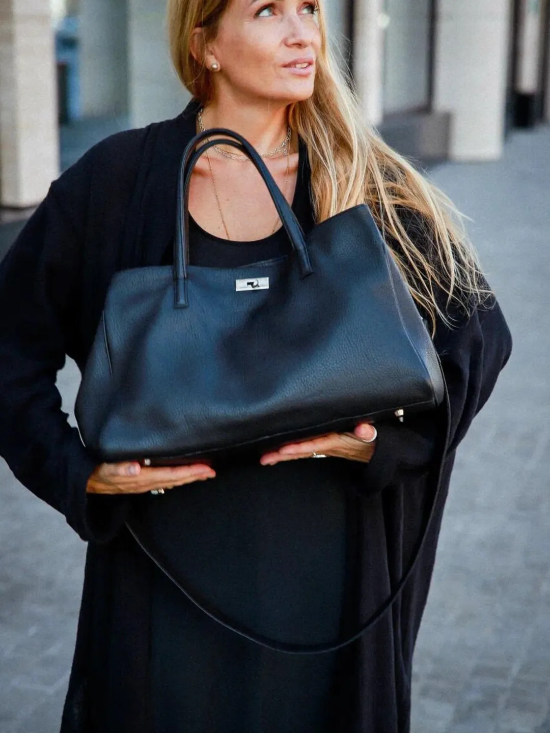 Genuine leather black classy designer women bag | everyday purse | elegant bag