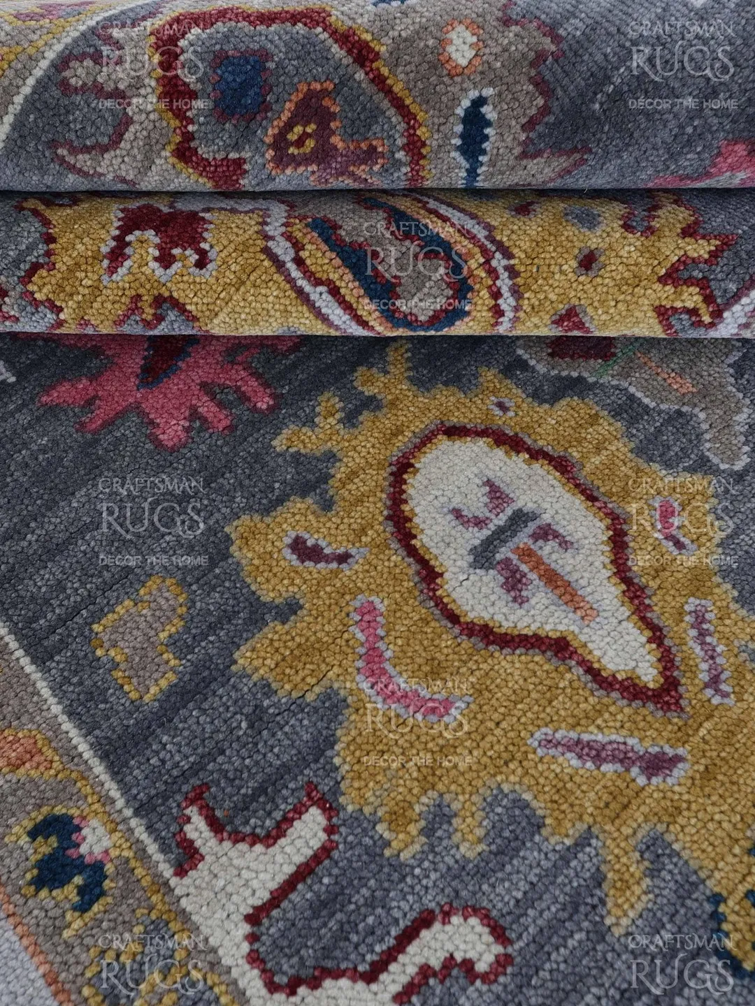 8x10 Quick Ship! Gray Modern Oushak Hand Knotted Rug, Antique style Handmade Rugs for Living Room - Contemporary Floor Carpet