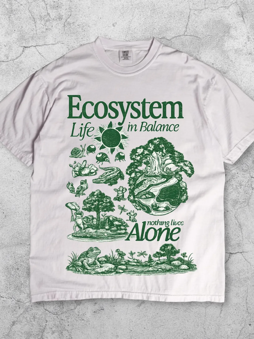 Ecosystem Biology Vintage T-Shirt | Retro Ecology Graphic Tee, 90s Environmental Life Nature Science Shirt