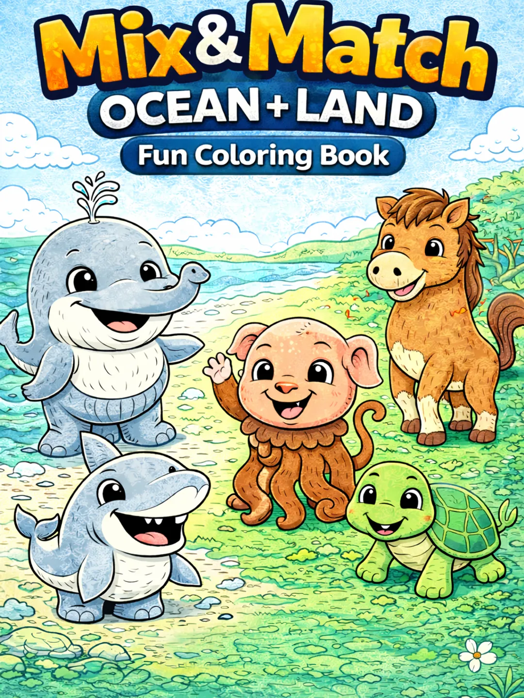 Mix and Match Animals Coloring - Ocean and Land