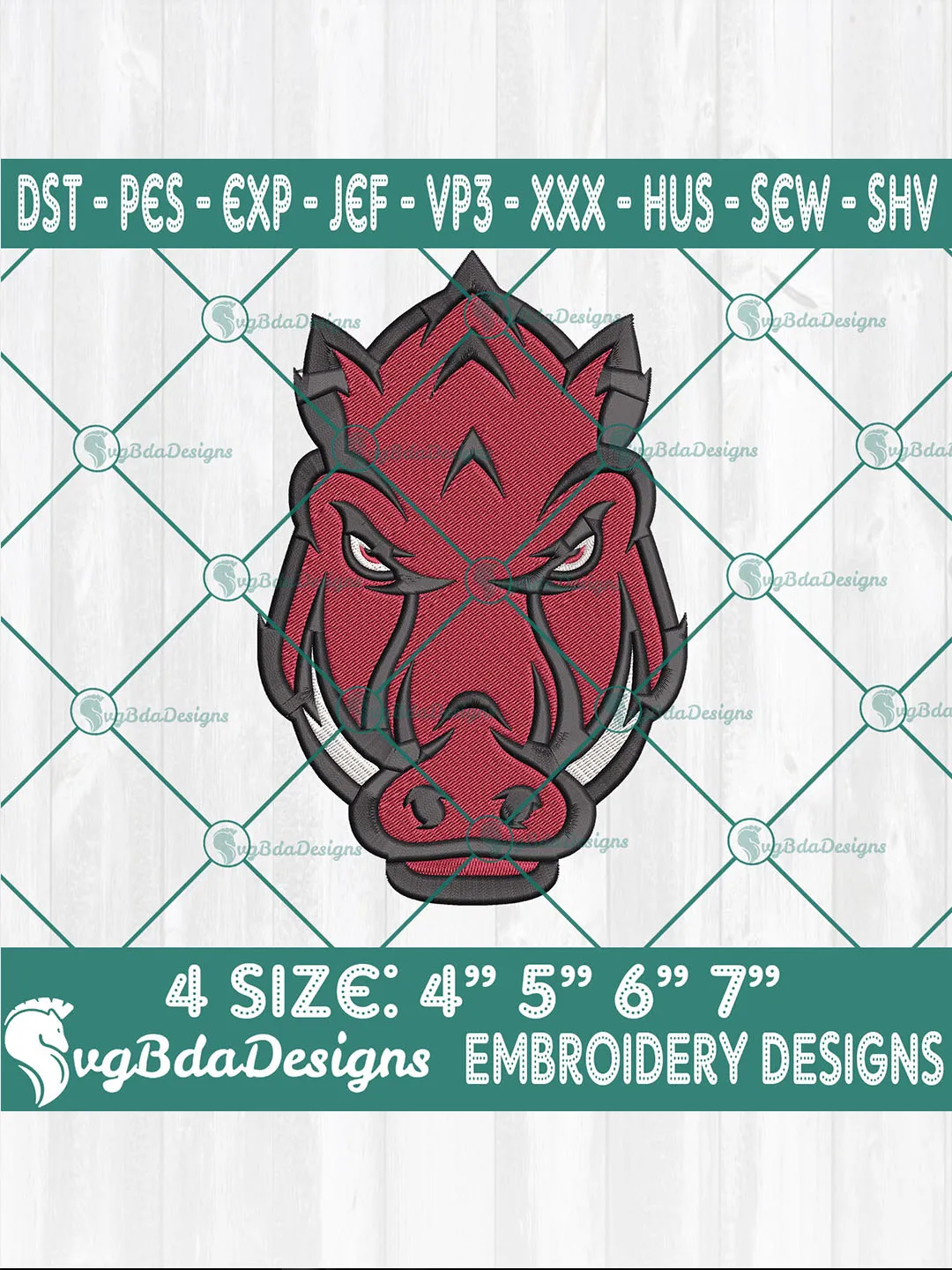 Embroidered Arkansas Razorbacks Arkansas Razorbacks Embroidery Designs | NCAA Football Logo Digital Files