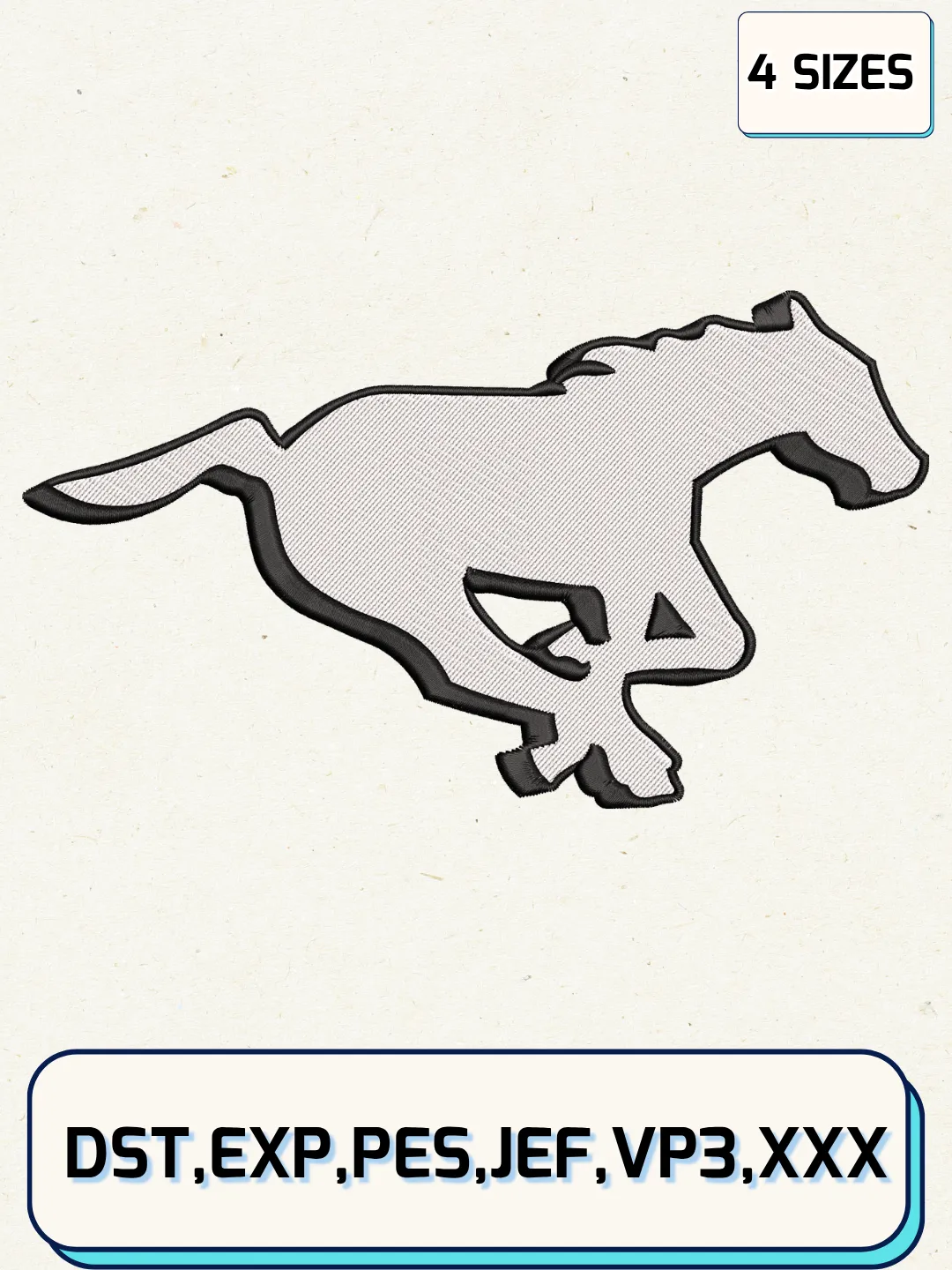 Calgary Stampeders Logo Embroidery Design File,CFL Logo Embroidery Design, Machine Embroidery Files, 4 Sizes