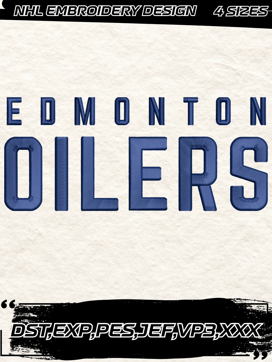 Edmonton Hockey Embroidery Design-Machine Embroidery File
