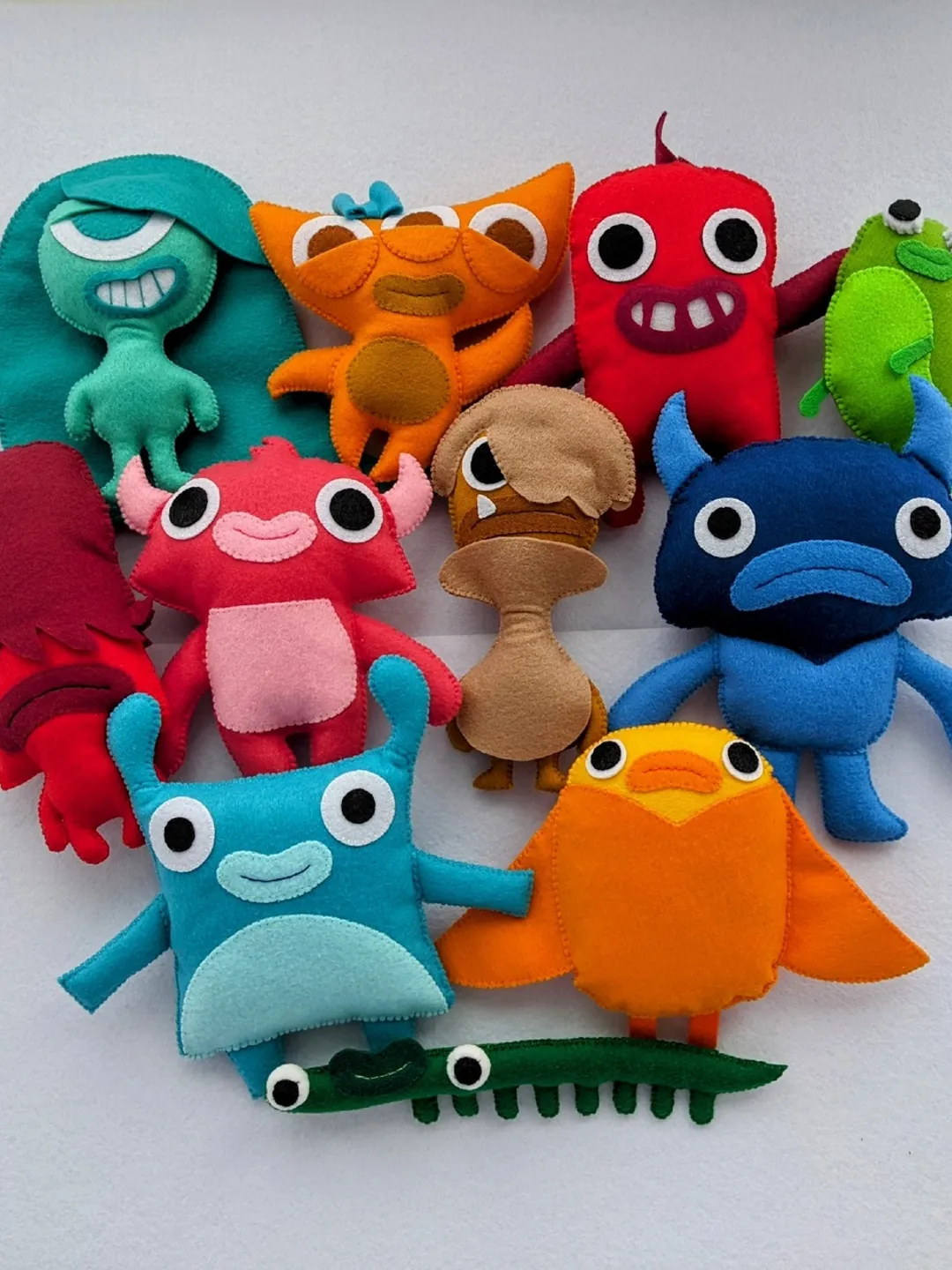 abc。。　ハンドメイド　フェルトマスコット Endless alphabet Monsters Felt toys, Endless Numbers - Wiggle Monster