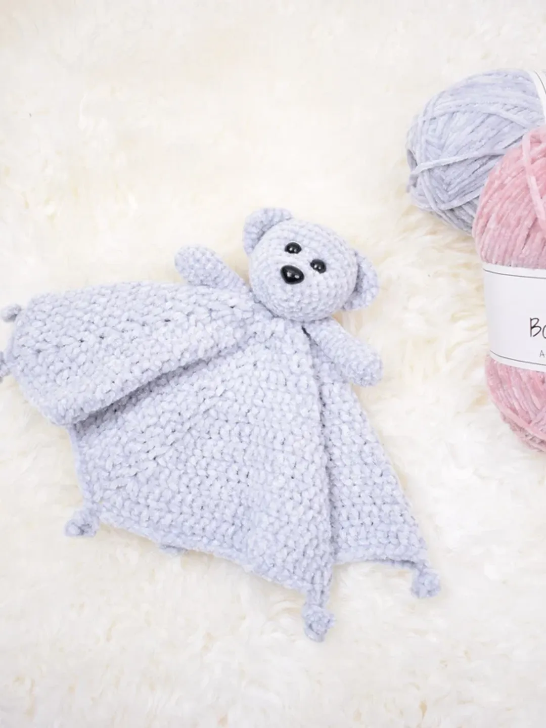 Snuggle Bear and Blanket Crochet Pattern PDF, Teddy Bear Lovey Pattern, Crochet Security Blanket, Baby Comforter, Amigurumi Bear, Baby Shower Gift, Nursery Decor