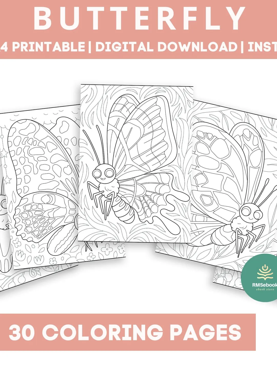 Flutters & Flowers: A Butterfly Coloring Journey for Kids